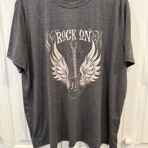 Women’s Gray 'Rock On' Graphic Short Sleeve Tee